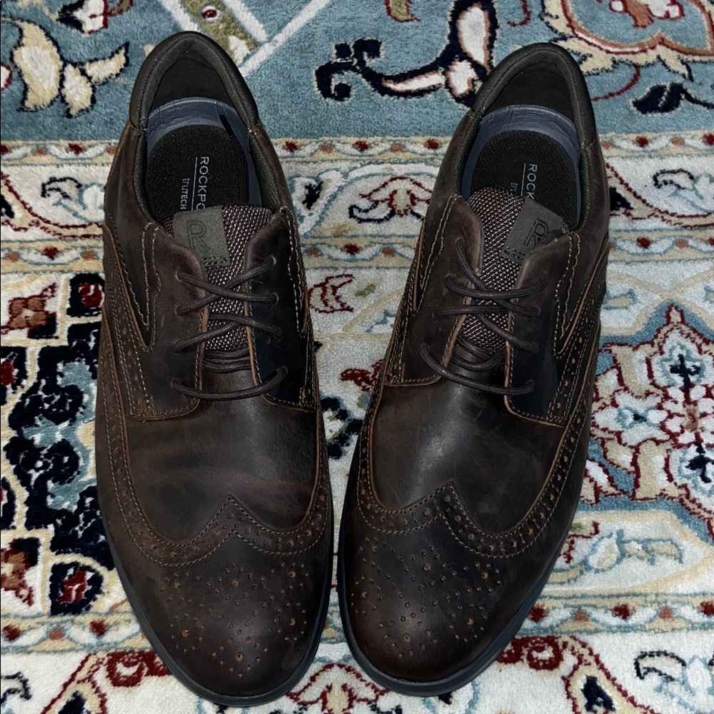 Rockport Men's Dark Brown Wingtip Oxfords